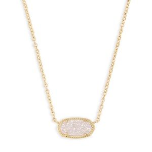 Kendra Scott Elisa gold iridescent druzy necklace